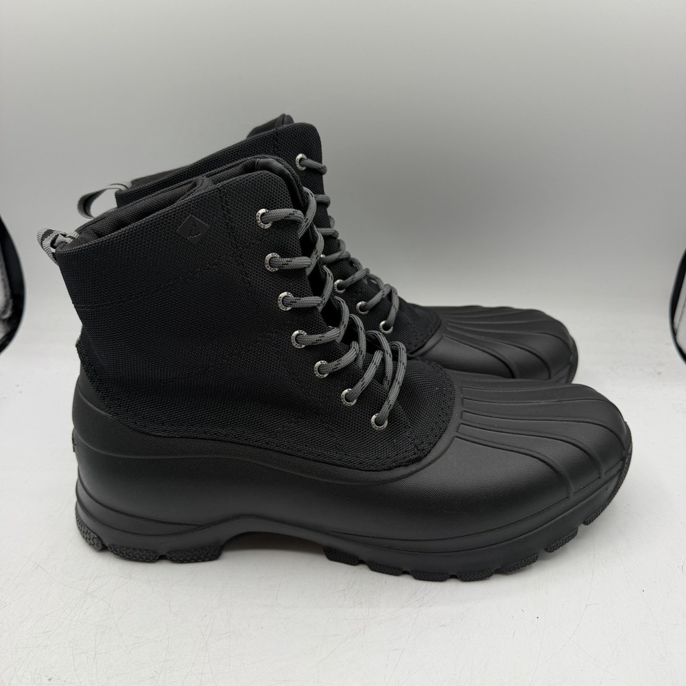 Sperry Duck Float Boots Mens Sz 11 Black Lightweight Lace Up STS24761